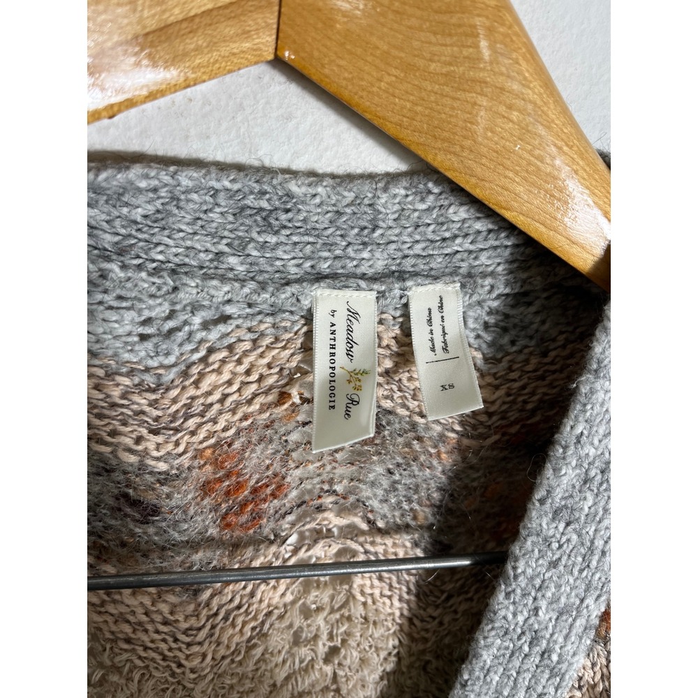 MEADOW RUE x ANTHROPOLOGIE Chevron Alpaca Wool Belted Cardigan Sweater - Picture 6 of 8